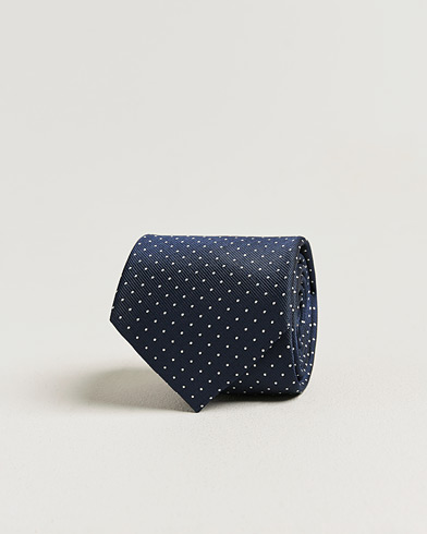 Brioni Jacquard Dot Silk Tie Navy – Blau