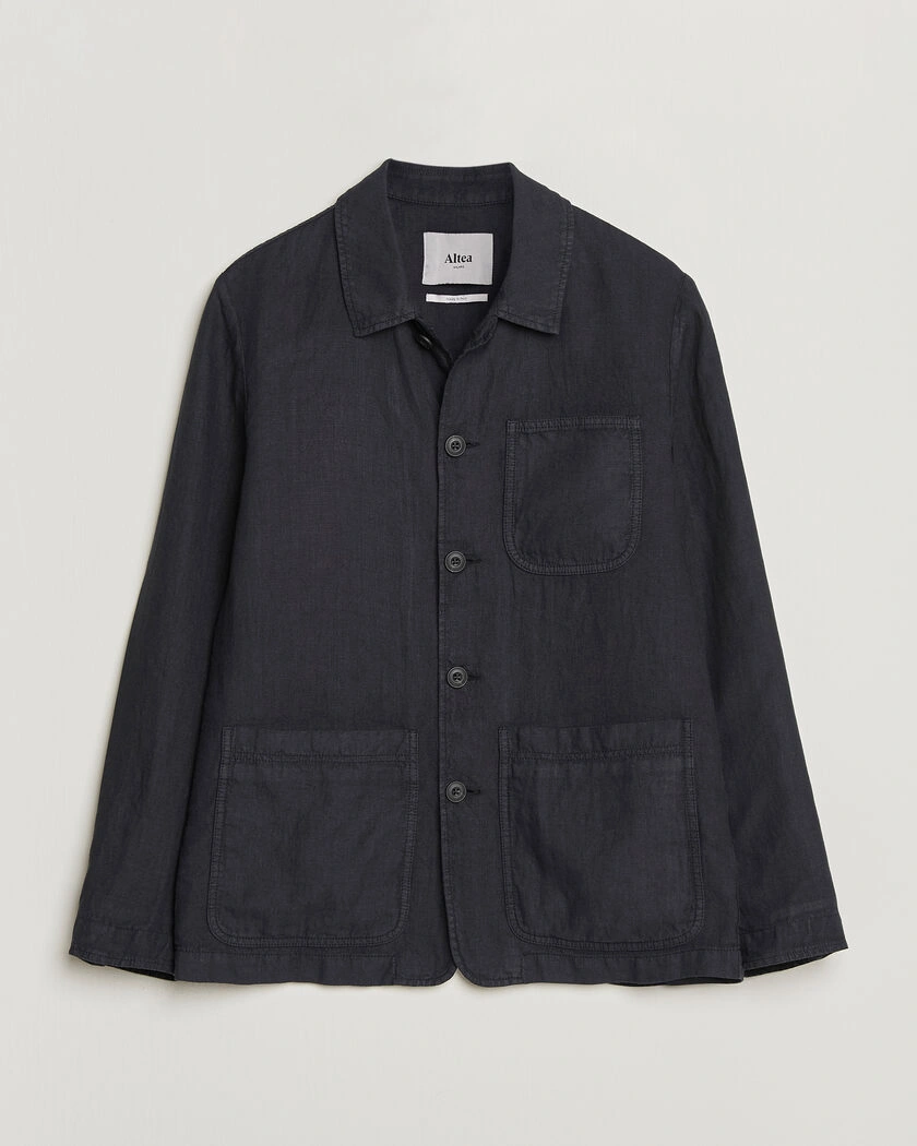 Altea Linen Chore Jacket Navy – Blau