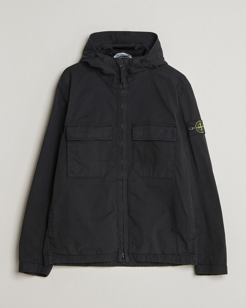 Stone Island Stretch Cotton Twill Hood Jacket Black – Schwarz