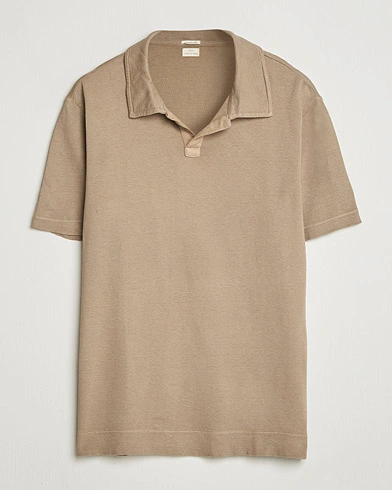 Massimo Alba Aruba Cotton/Linen Polo Camel – Beige