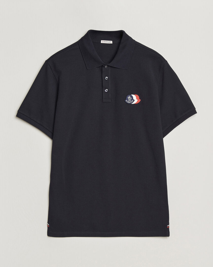 Moncler Tricolore Logo Polo Navy – Blau