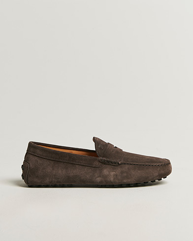 Tod's Gommino Carshoe Dark Brown Suede – Braun