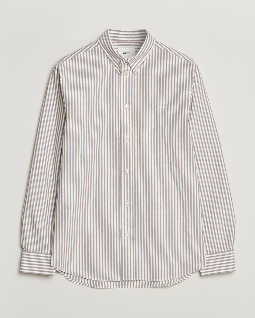NN07 Colby Oxford Shirt Terracotta/White – Braun