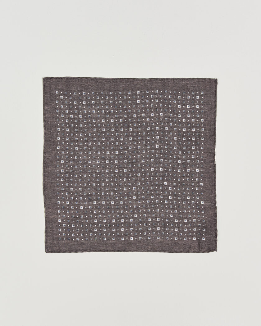 Brunello Cucinelli Printed Silk Pocket Square Brown – Braun