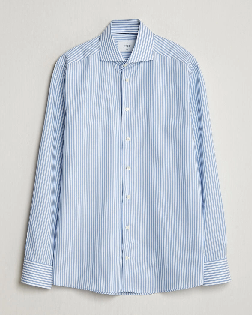 Eton Slim Fit Signature Oxford Striped Shirt Light Blue – Blau