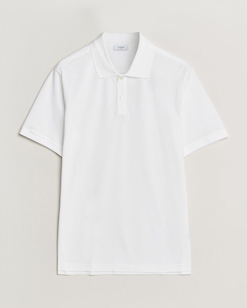 Eton Pima Pique Polo White – Weiß