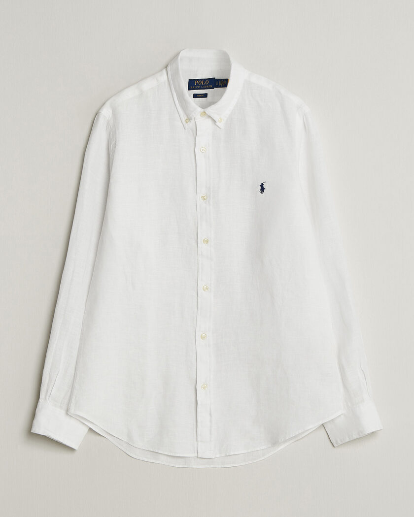 Polo Ralph Lauren Slim Fit Linen Shirt White – Weiß