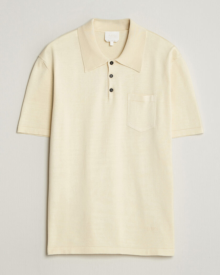 A.P.C. Colin Knitted Polo Ecru – Beige