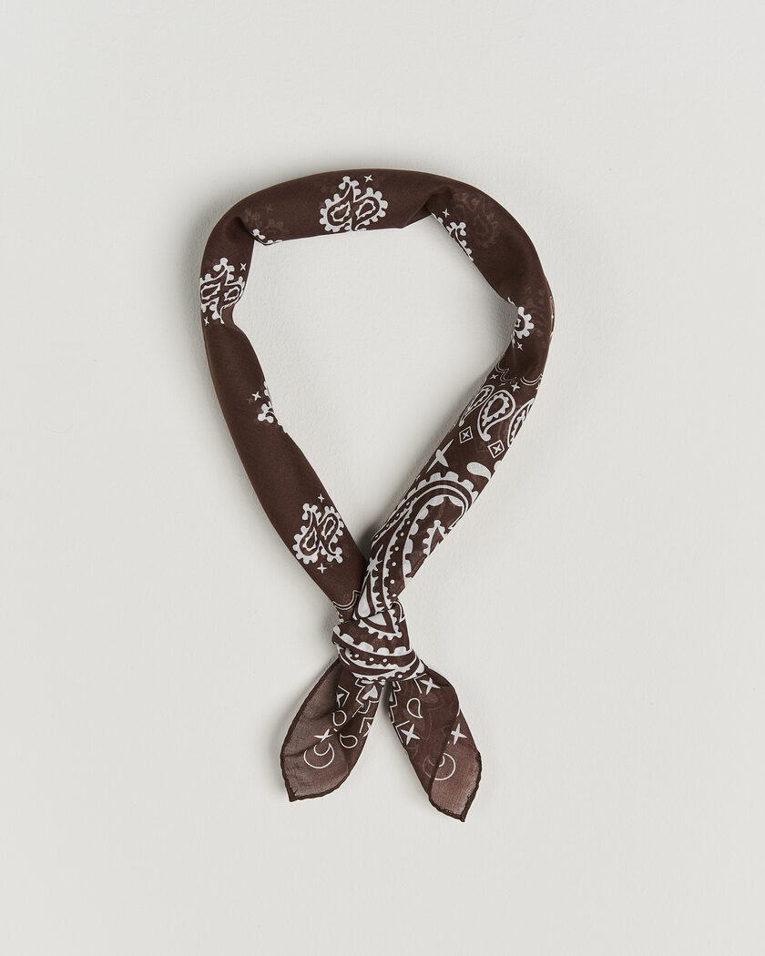 Amanda Christensen Cotton Voilé Paisley Bandana Dark Brown – Braun
