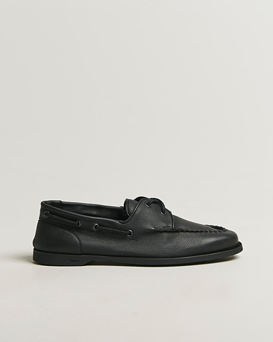 John Lobb Foil Boat Shoes Black Grain – Schwarz