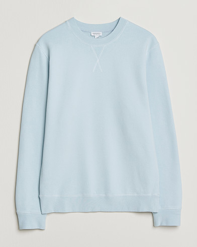 Sunspel Loopback Sweatshirt Pastel Blue – Blau