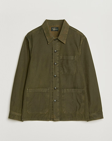 RRL Asher Overshirt Washed Brown – Braun