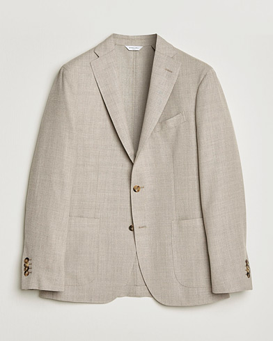 Boglioli K Jacket Wool Hopsack Blazer Light Beige – Beige