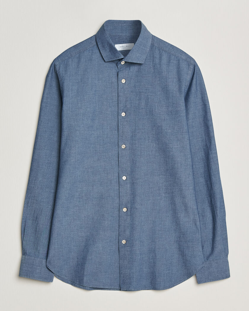 Boglioli Chambray Shirt Medium Blue – Blau
