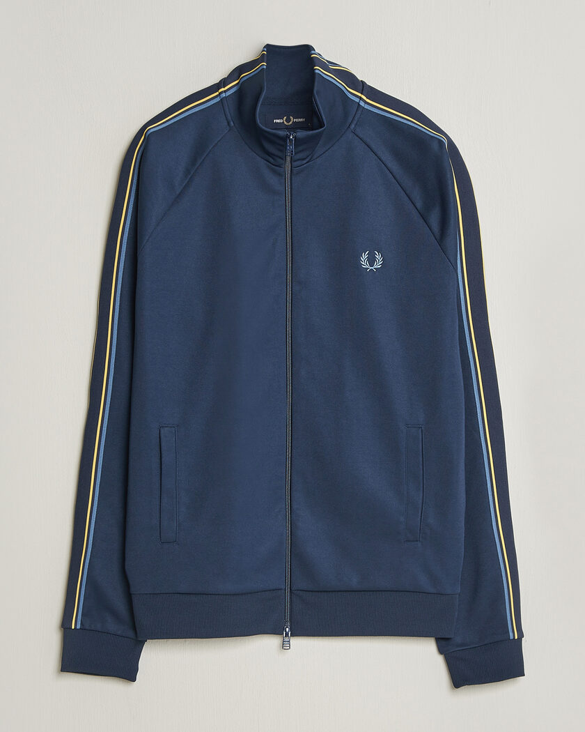 Fred Perry Tramline Taped Track Jacket Tennis Blue – Blau