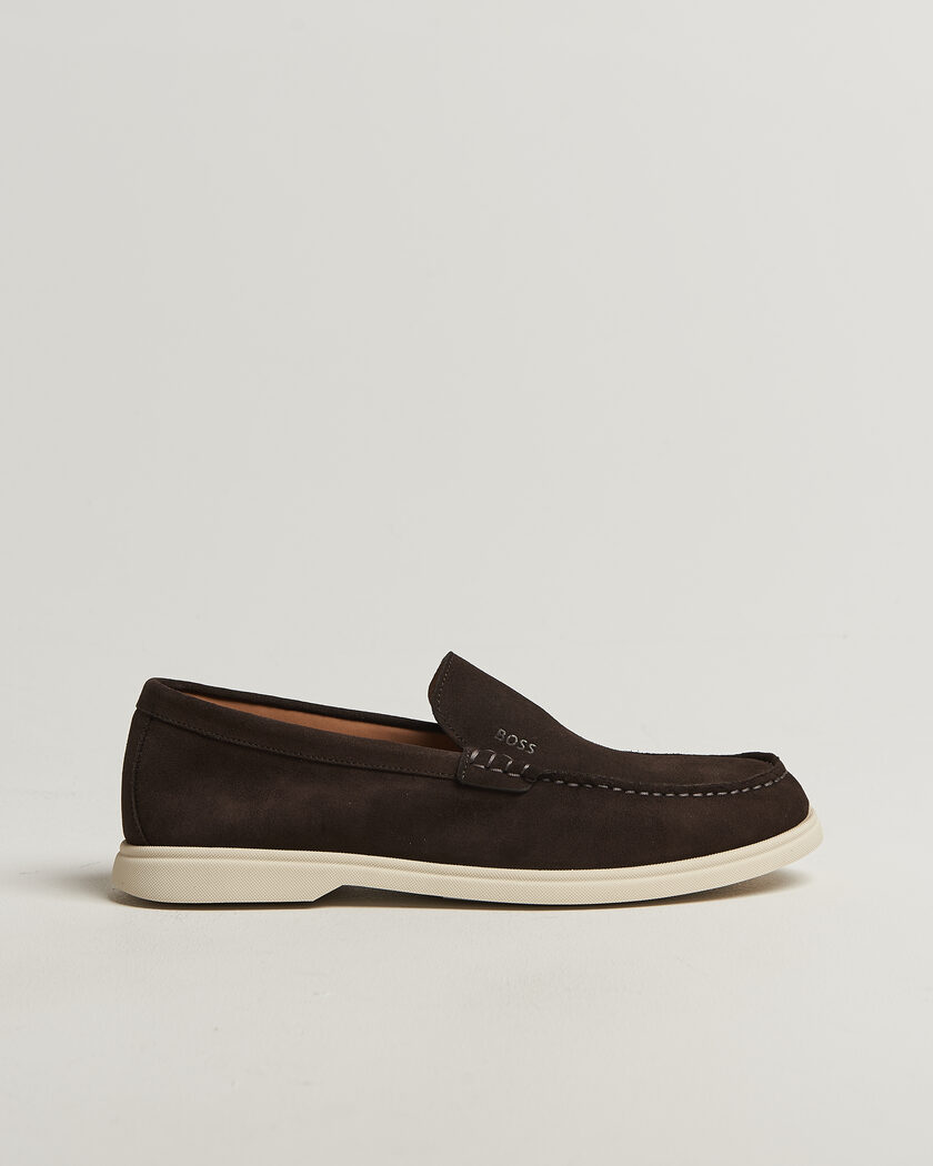 BOSS BLACK Sienne Suede Loafer Dark Brown – Braun