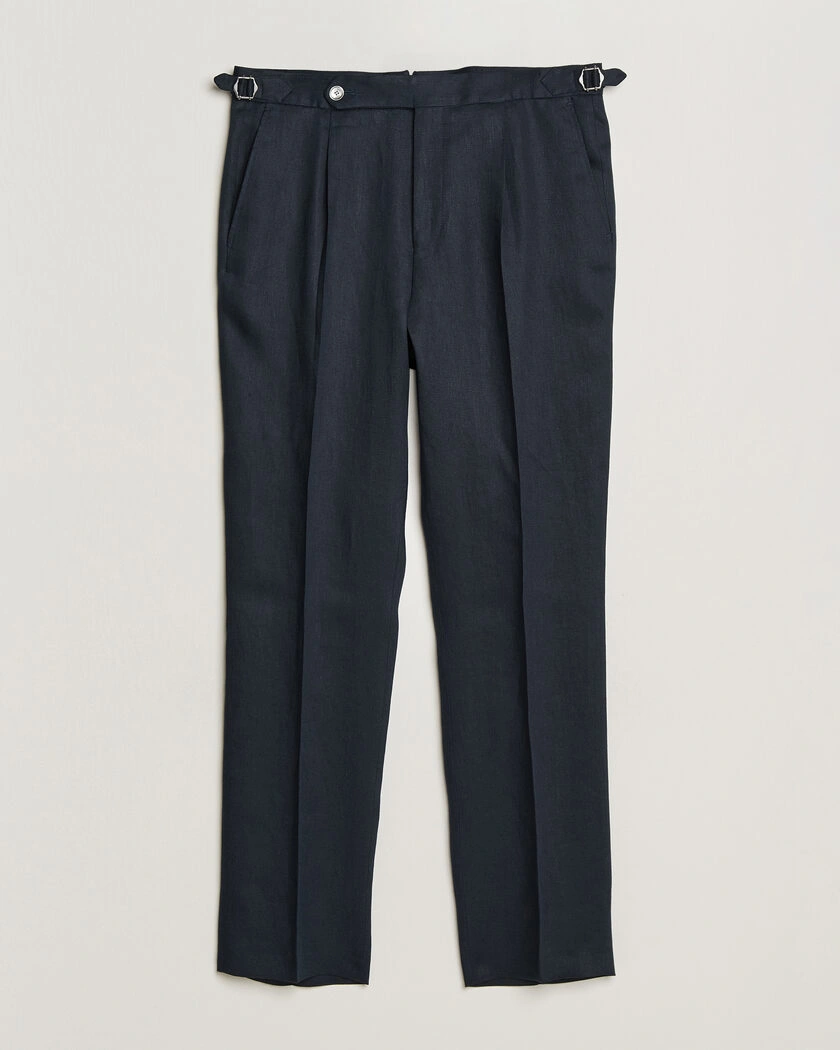 BOSS BLACK Perino Linen Suit Trousers Dark Blue – Blau