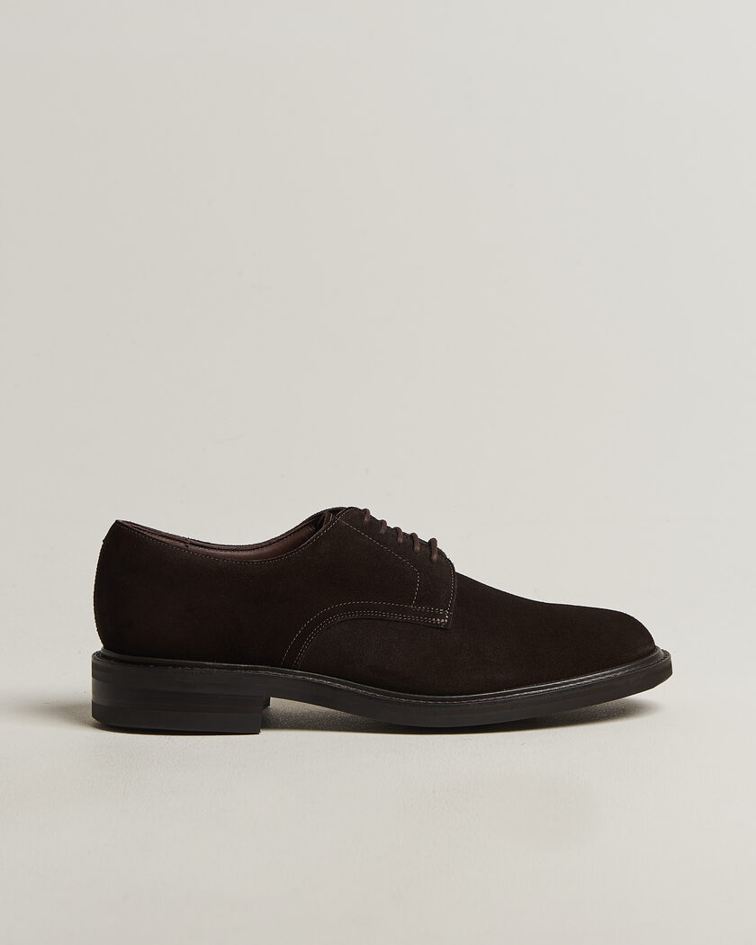 Loake Shoemakers Barbican Suede Derby Dark Brown – Braun