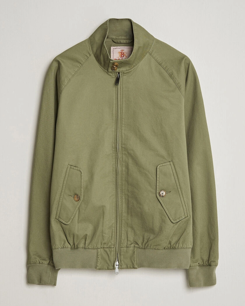 Baracuta G9 Washed Cotton Twill Jacket Lichen Green – Grün