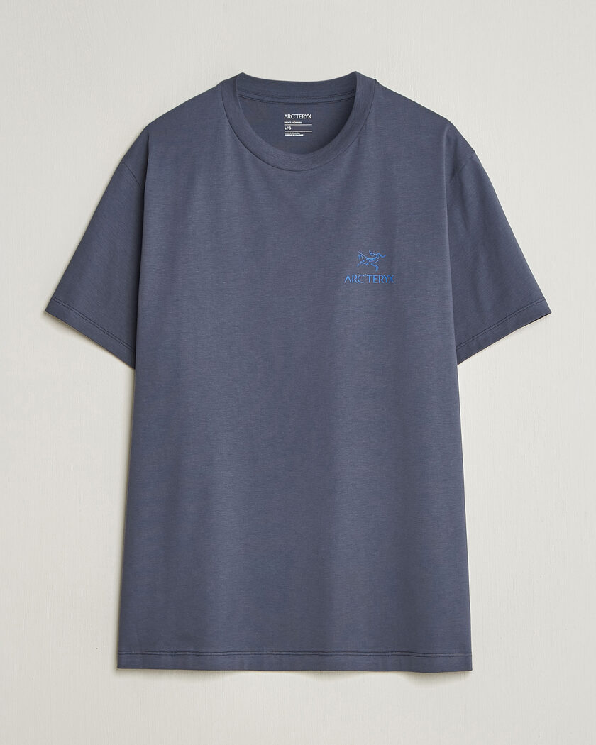 Arc'teryx Kragg Cotton Bird Word T-Shirt Dark Stratus – Blau