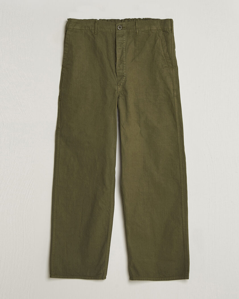 orSlow Wide Fit French Work Pants Army Green – Grün