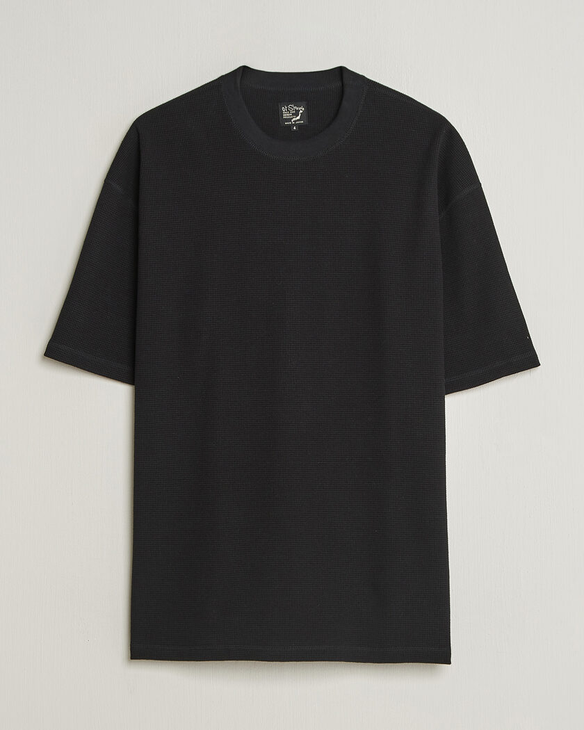 orSlow Waffle Cotton T-Shirt Black – Schwarz