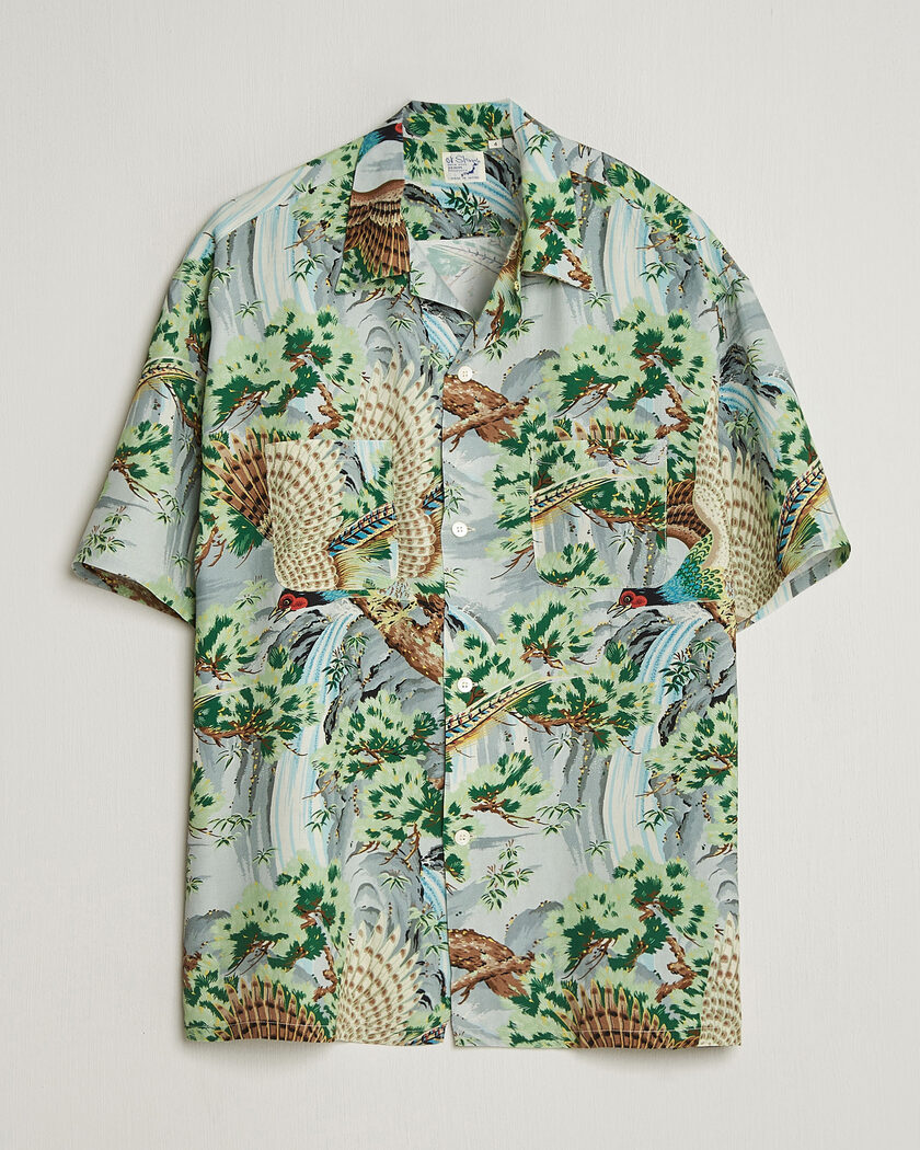 orSlow Peacock Garden Hawaiian Shirt Green – Grün