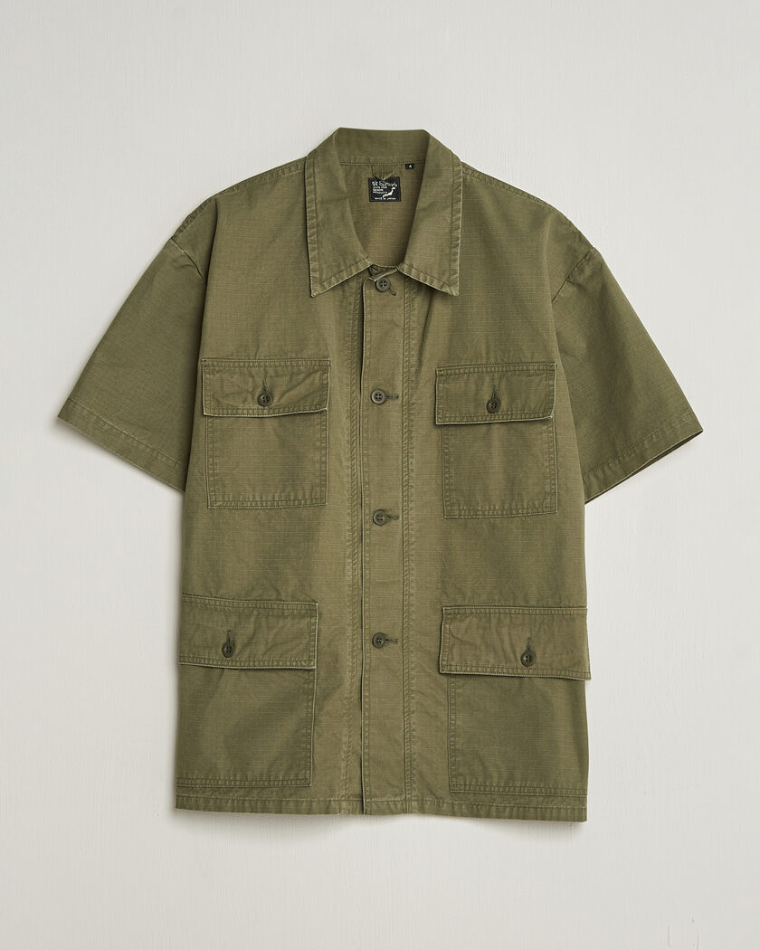 orSlow Short Sleeve Utility Shirt Army Green – Grün