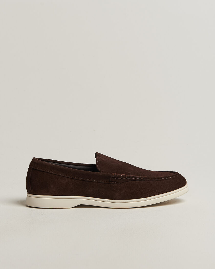 Charles Tyrwhitt Suede Slip On Loafers Chocolate Brown – Braun