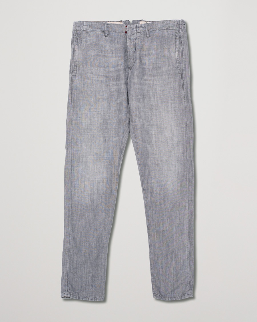 Pre-owned Slim Fit Linen/Cotton Chino Grey W34 – Grau
