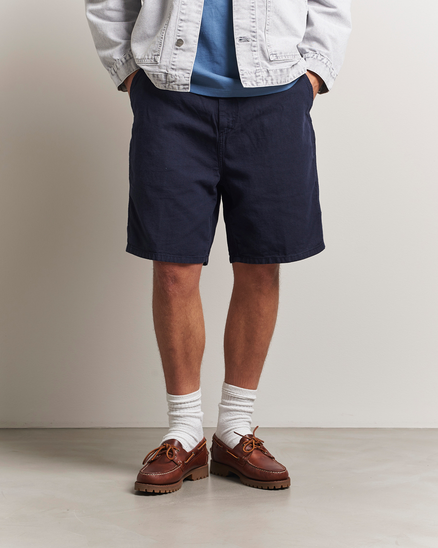 Herren | Shorts | Carhartt WIP | Walter Single Knee Cotton/Linen Short Dark Navy