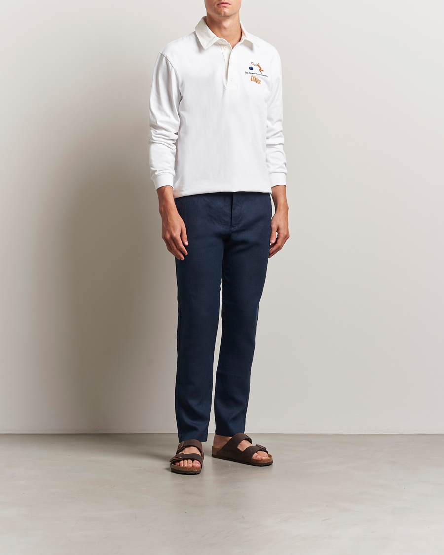 Herren | Hosen | NN07 | Theo Linen Trousers Navy Blue