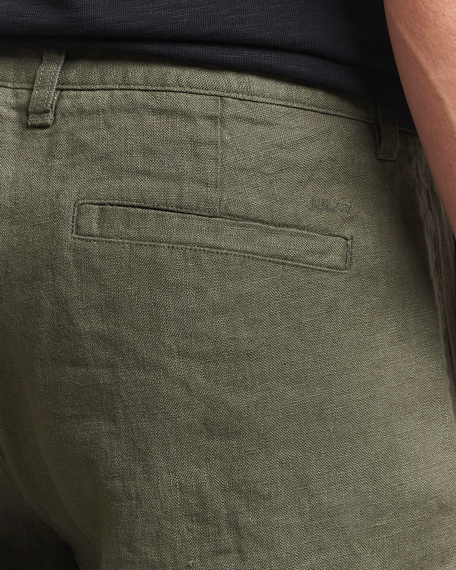 Herren | Hosen | NN07 | Aden Regular Fit Linen Trousers Croc Green