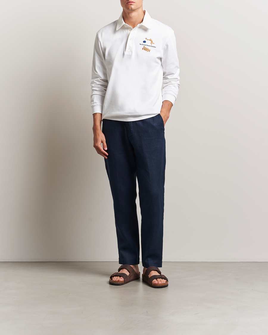 Herren | Hosen | NN07 | Billie Linen Drawstring Trousers Navy Blue