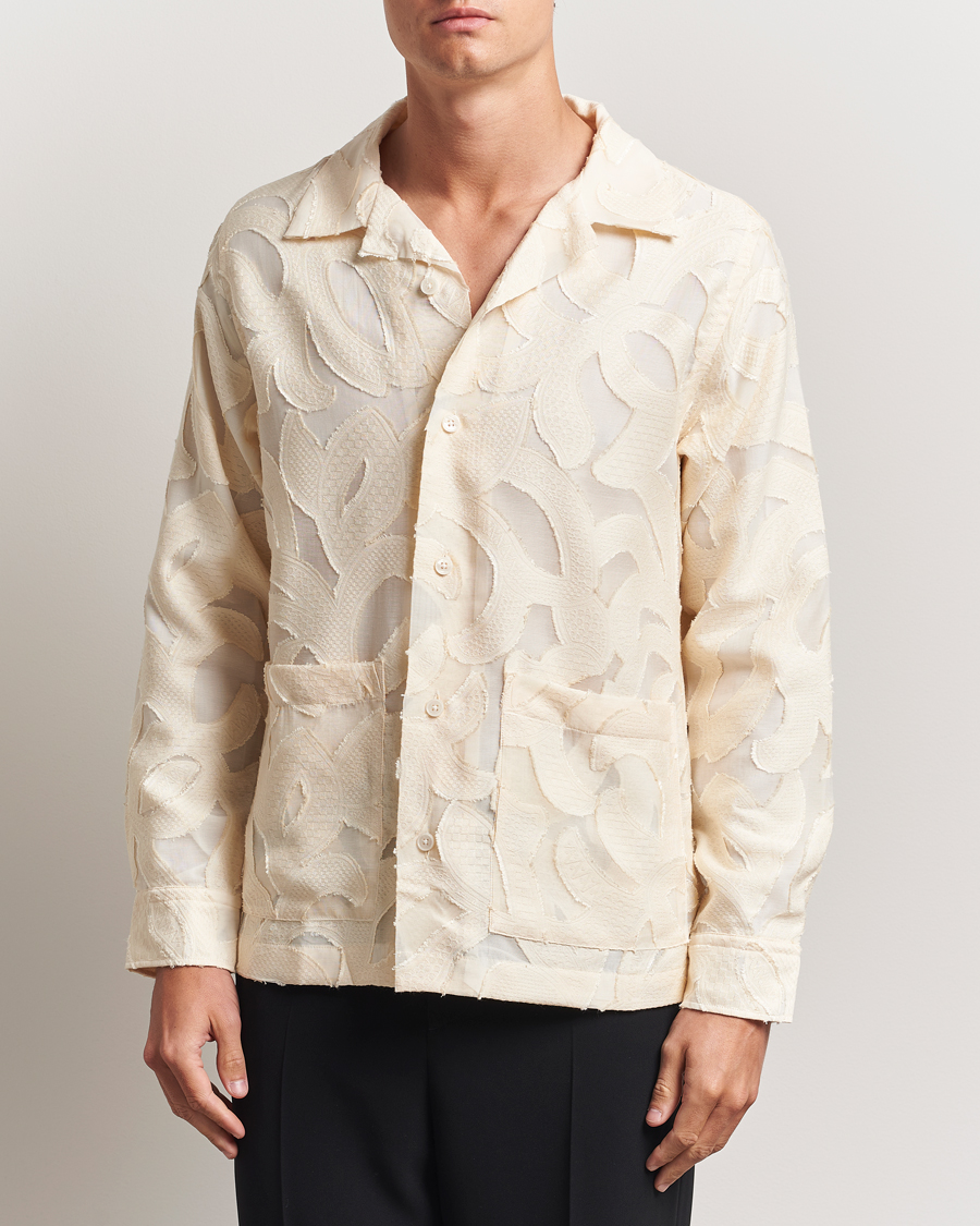 Herren | Hemden | NN07 | Hank Fil-Coupé Jacquard Overshirt Off White