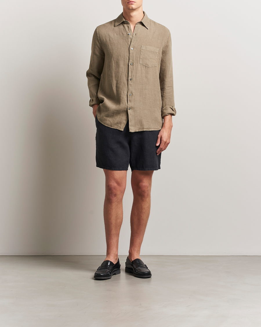 Herren | Hemden | A Day's March | Abu Linen Shirt Clay