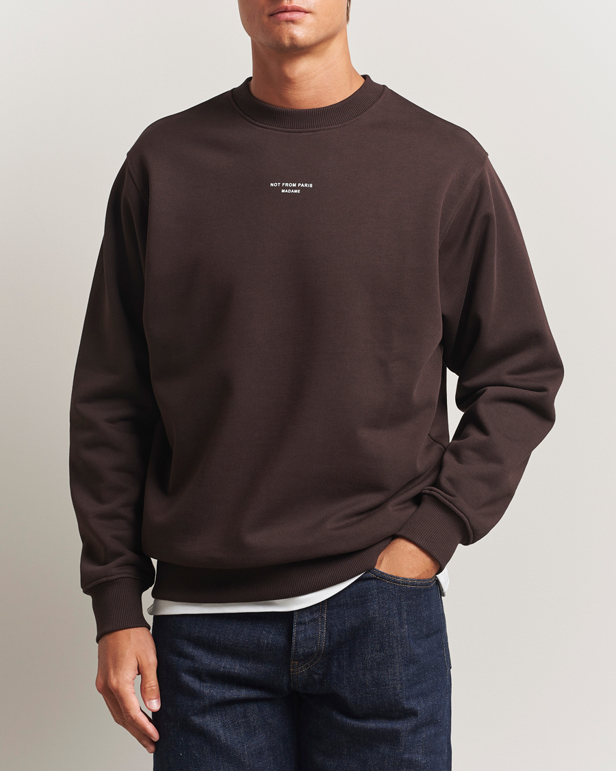 Herren | Pullover | Drôle de Monsieur | Classic Slogan Sweatshirt Dark Brown