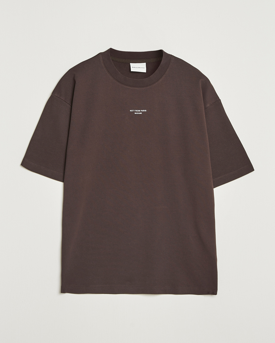 Herren | T-Shirts | Drôle de Monsieur | Classic Slogan T-Shirt Dark Brown