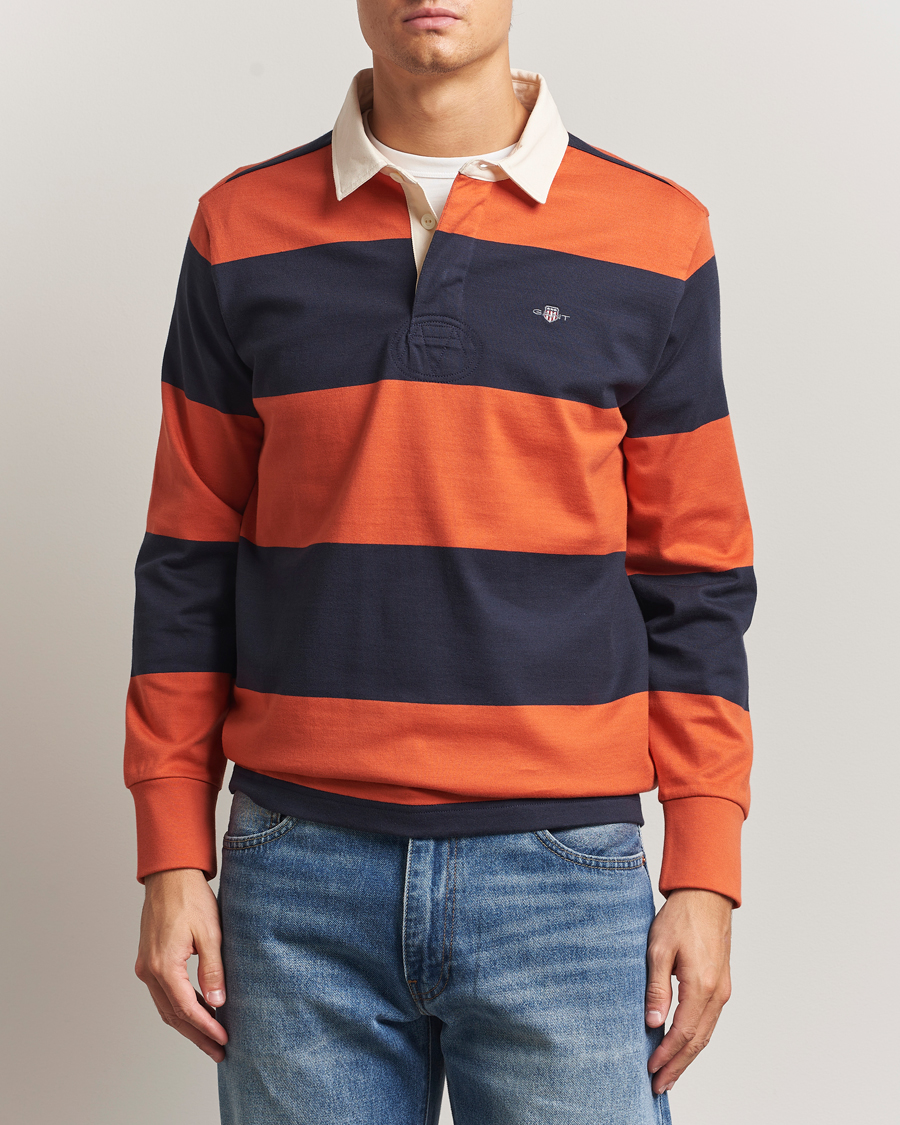 Herren | Pullover | GANT | Striped Heavy Rugger Evening Blue