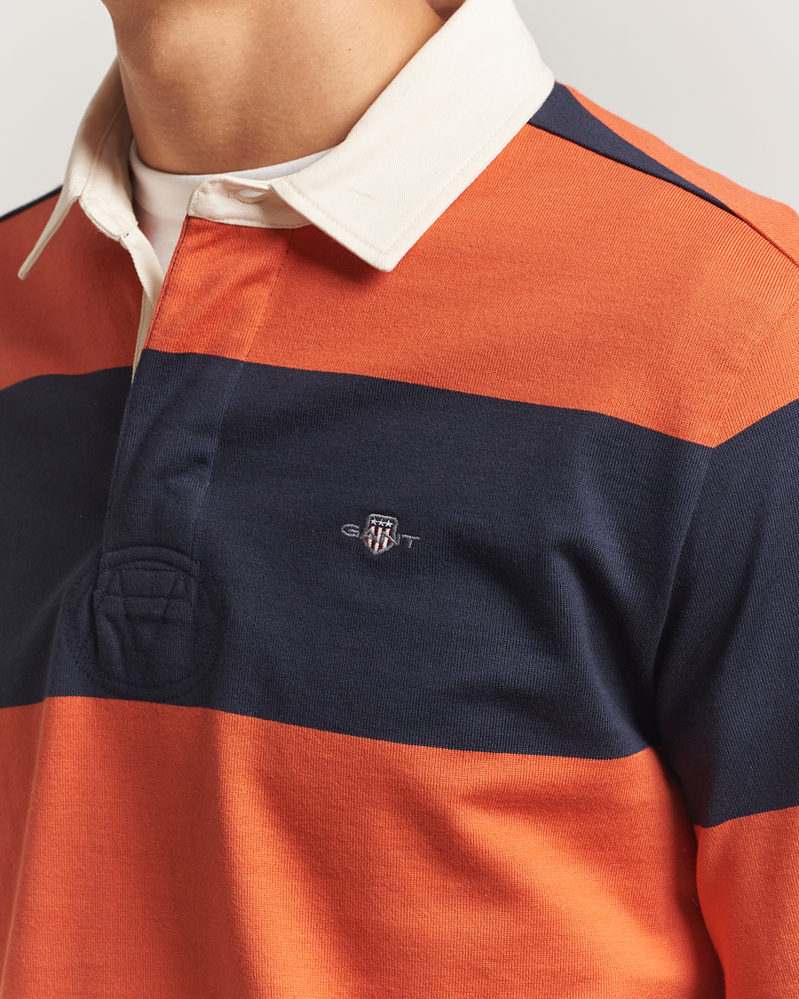 Herren | Pullover | GANT | Striped Heavy Rugger Evening Blue