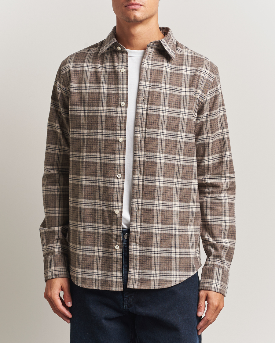 Herren | Hemden | GANT | Regular Fit Checked Flannel Shirt Dark Hazelnut Melange