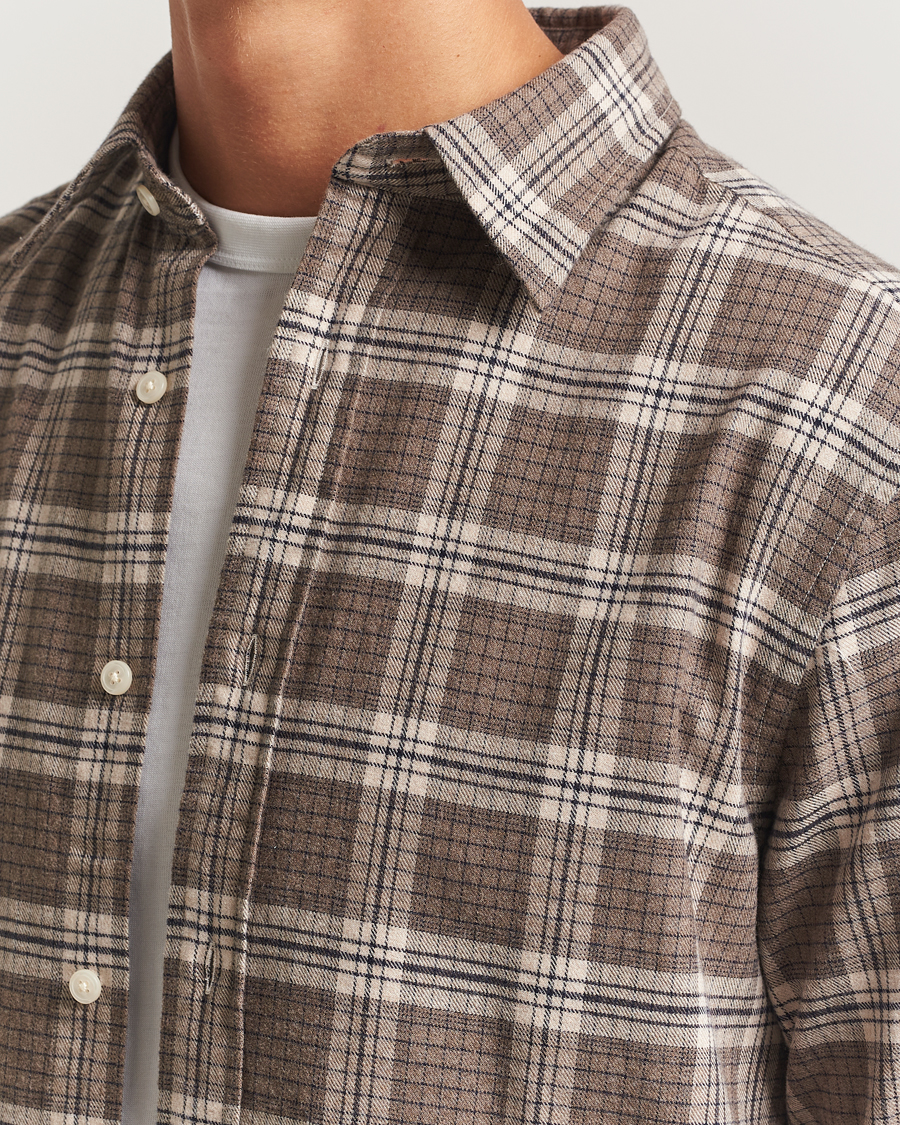 Herren | Hemden | GANT | Regular Fit Checked Flannel Shirt Dark Hazelnut Melange