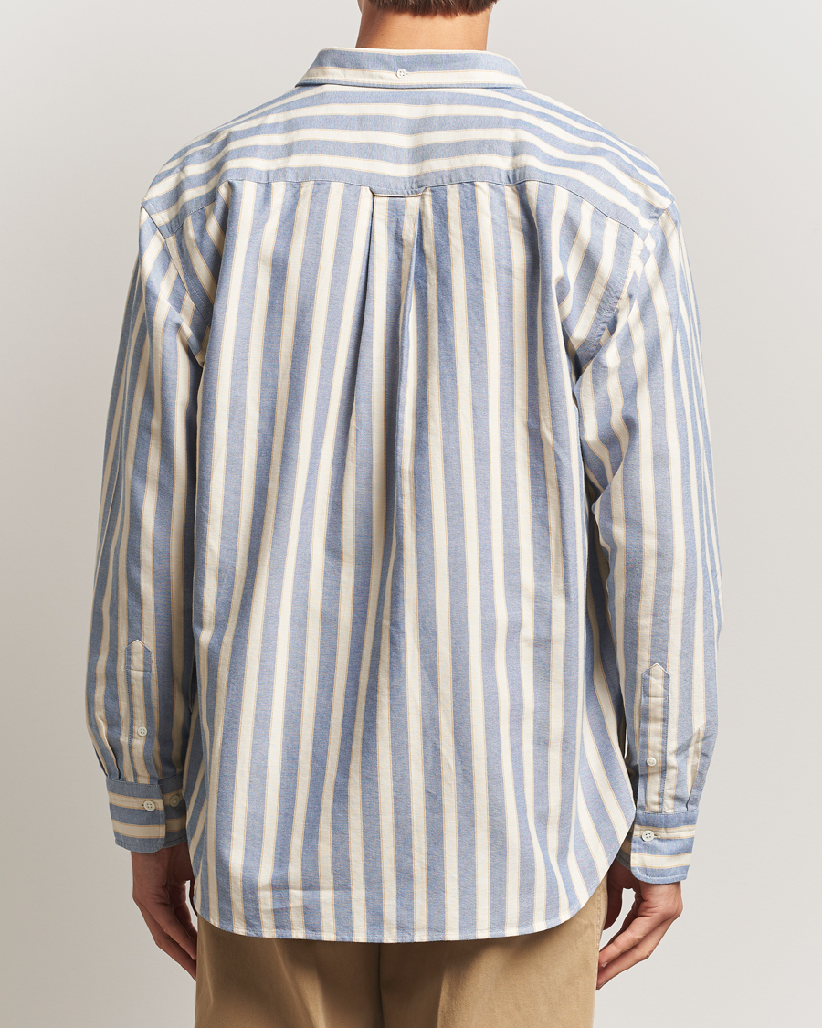 Herren | Hemden | GANT | Relaxed Fit Striped Heritage Oxford Shirt Blue Water