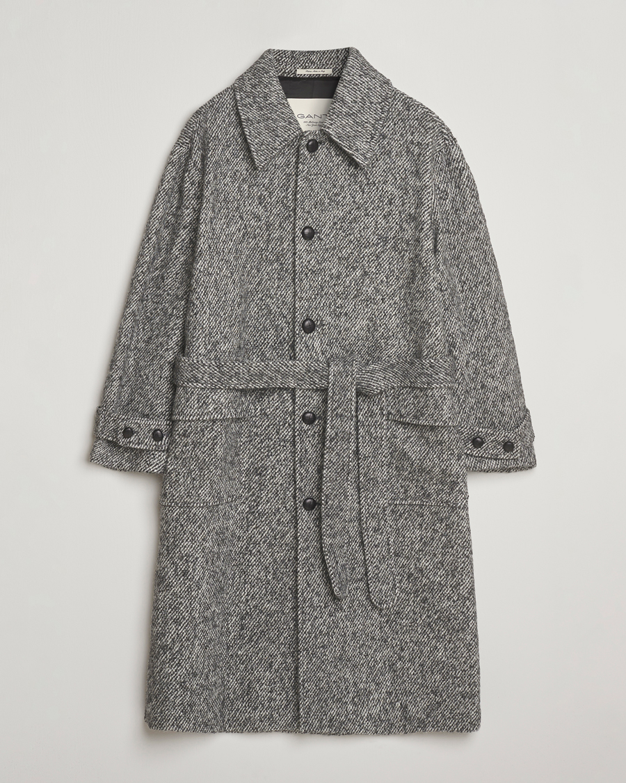 Herren | Jacken | GANT 240 Mulberry Street | Tweed Wool Coat Black