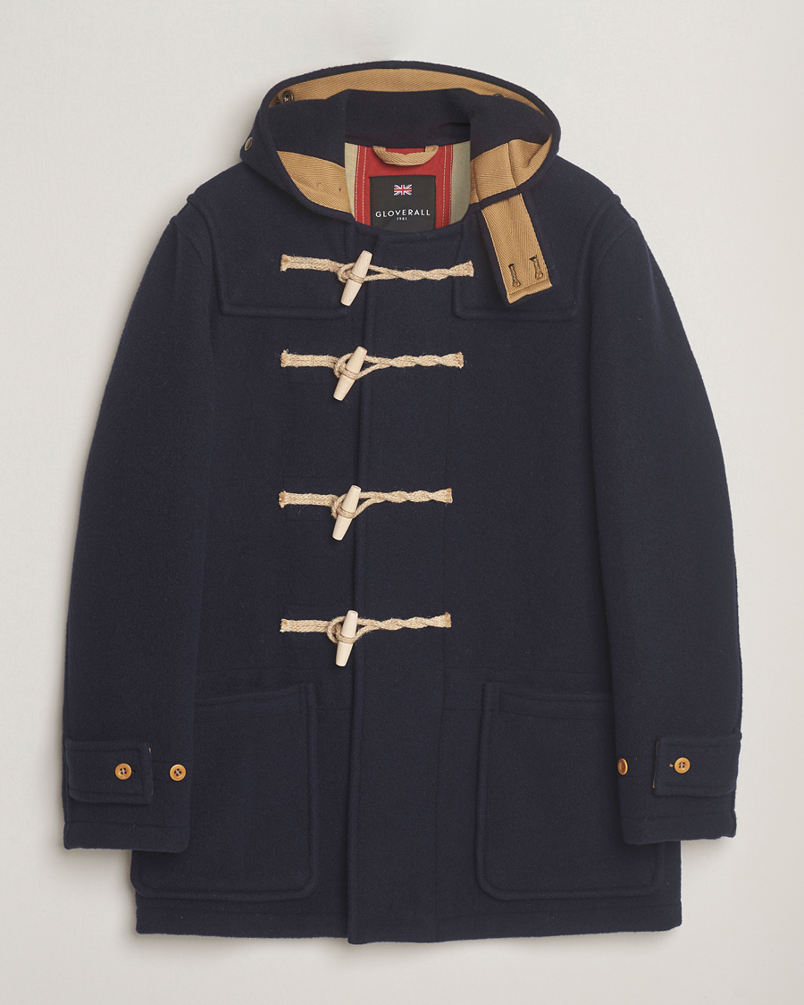 Herren | Jacken | Gloverall | Mid Length Monty Union Jack Duffle Coat Navy