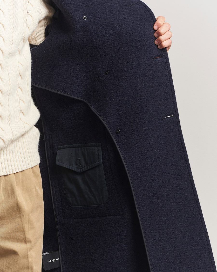 Herren | Jacken | Gloverall | Raglan Wool Coat Navy