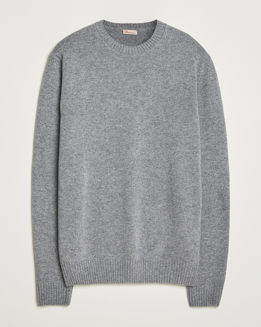 Herren | Pullover | Stenströms | Brushed Merino Crew Neck Grey