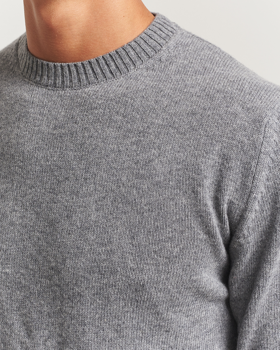 Herren | Pullover | Stenströms | Brushed Merino Crew Neck Grey