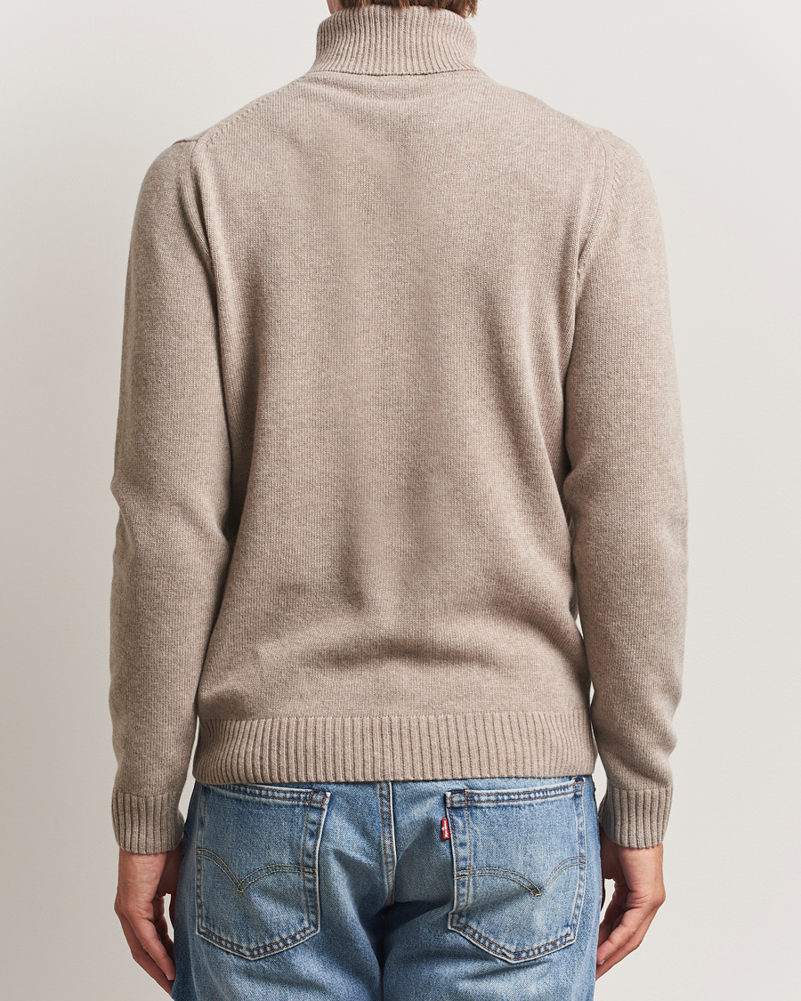 Herren | Pullover | Stenströms | Brushed Merino Rollneck Light Brown