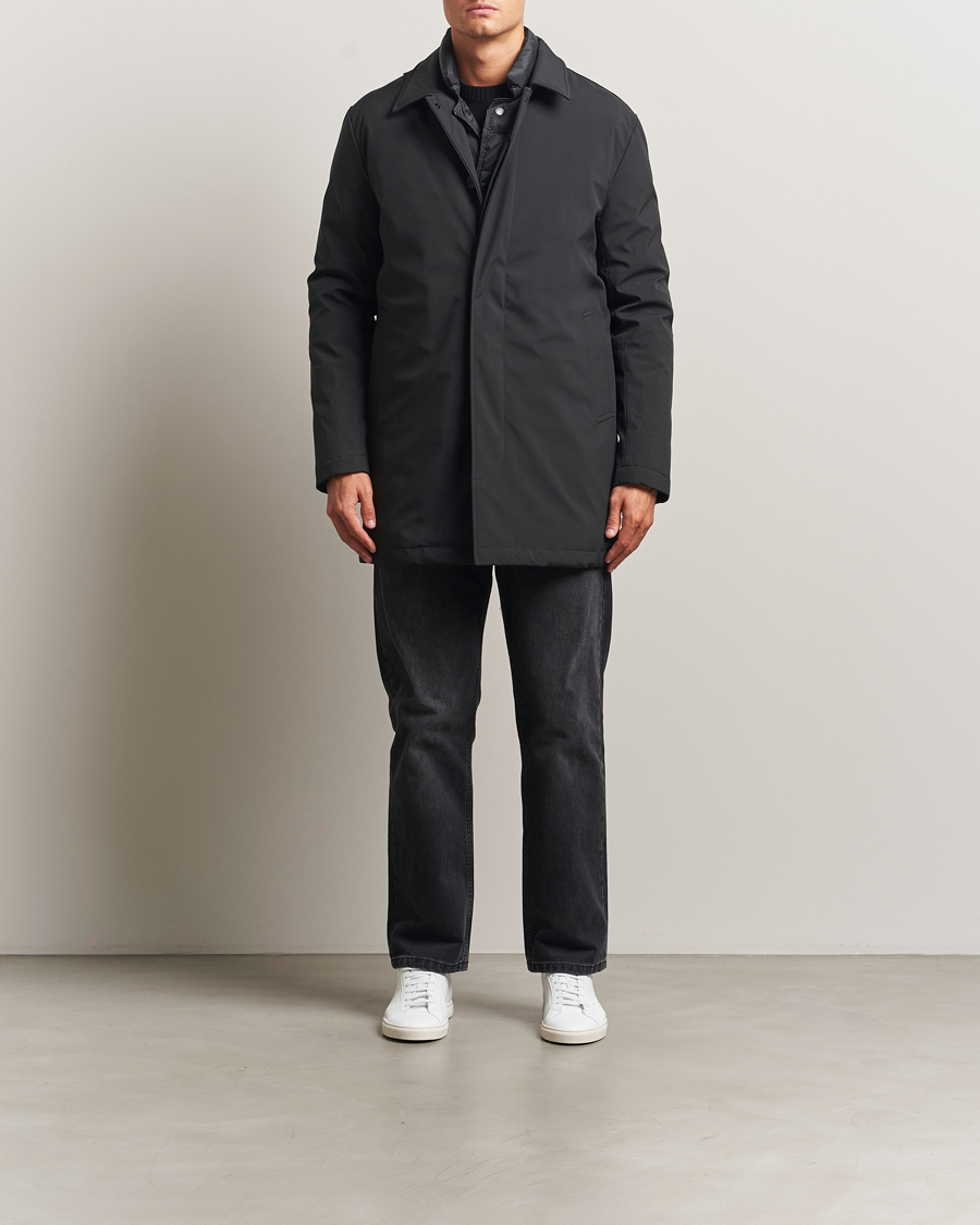 Herren | Jacken | KnowledgeCotton Apparel | Climateshell Padded Carcoat Black